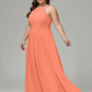 Halter Plus Size Chiffon Bridesmaid Dresses