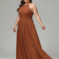 Halter Plus Size Chiffon Bridesmaid Dresses