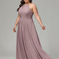 Halter Plus Size Chiffon Bridesmaid Dresses