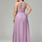 Halter Plus Size Chiffon Bridesmaid Dresses