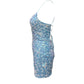 Bodycon V Neck Blue Lace Prom Dresses