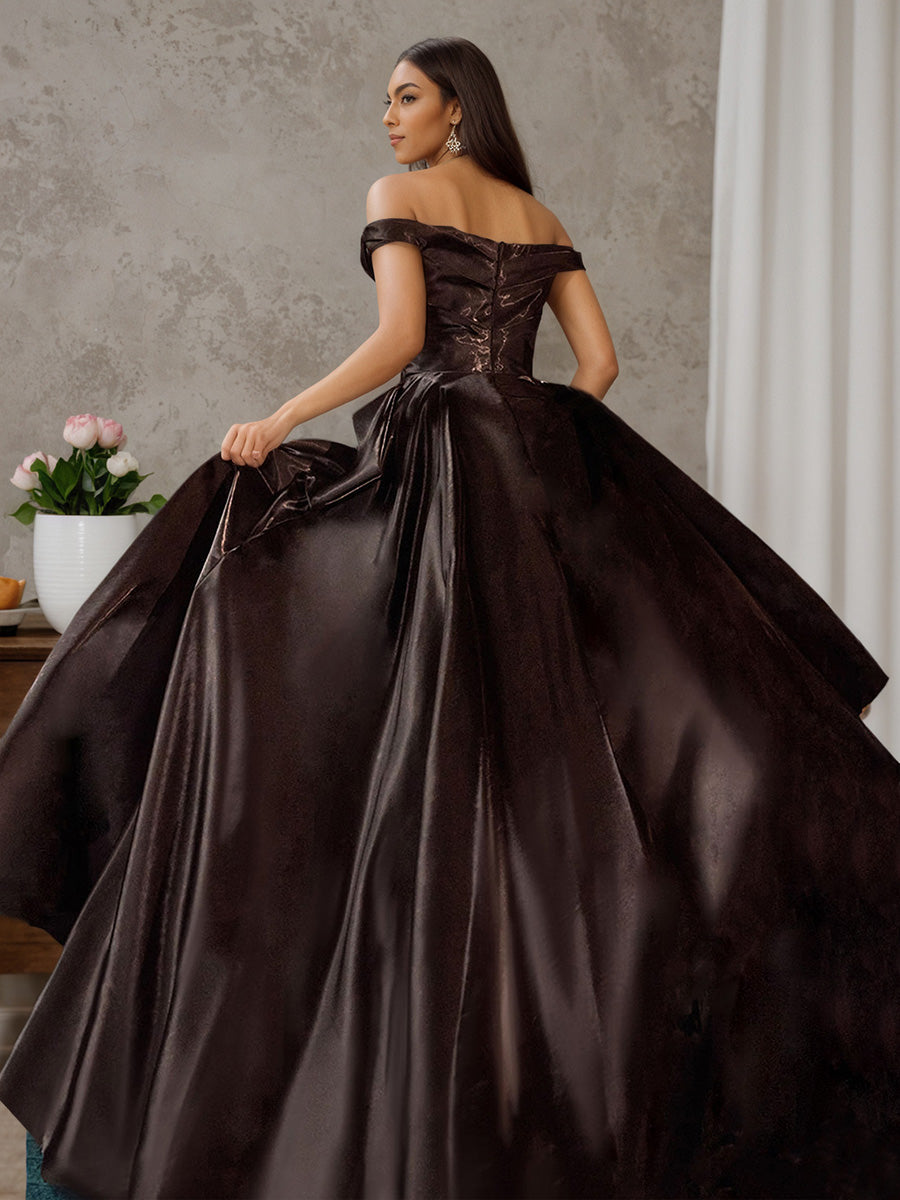 Gorgeous Off The Shoulder Black Sweep Train Long Prom Dress