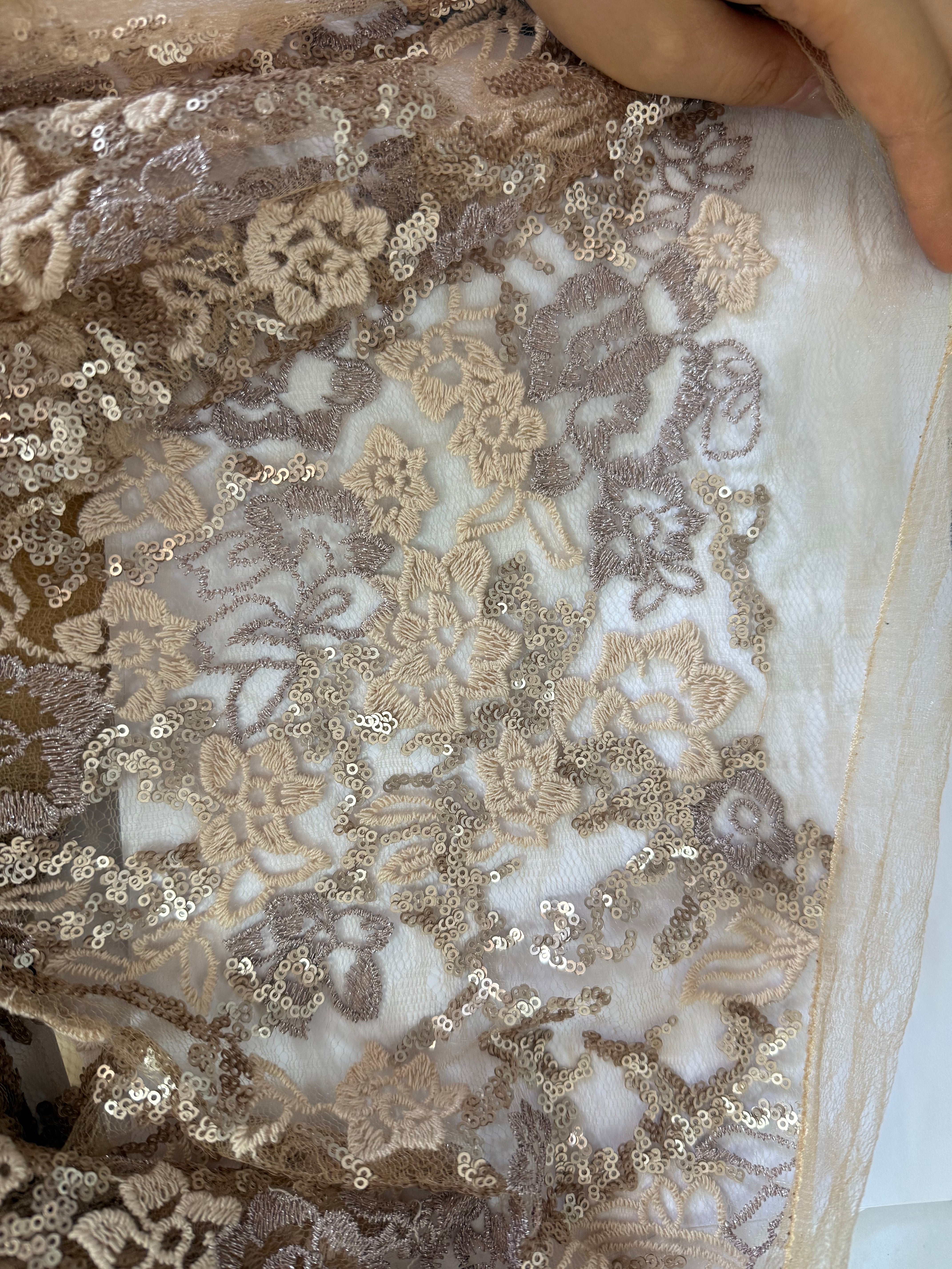 Champagne Mother Of The Bride Dresses V-Neck Cap Sleeve Lace Embroidered Fit Dress with Shawl