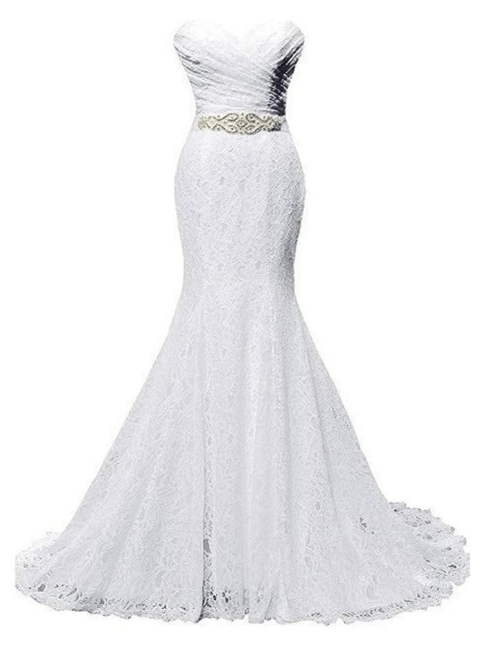 Unique Mermaid Strapless Long Wedding Dresses With Short Sleeves Brides Dress S3817 main image 1