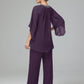 Long Sleeves Chiffon Mother Of The Bride Dress Pants Suits