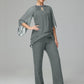 Long Sleeves Chiffon Mother Of The Bride Dress Pants Suits