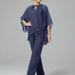 Long Sleeves Chiffon Mother Of The Bride Dress Pants Suits