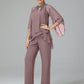 Long Sleeves Chiffon Mother Of The Bride Dress Pants Suits