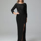 Long Sleeves Floor Length Chiffon Lace Mother Of The Bride Dress