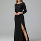 Long Sleeves Floor Length Chiffon Lace Mother Of The Bride Dress