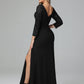 Long Sleeves Floor Length Chiffon Lace Mother Of The Bride Dress