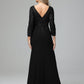 Long Sleeves Floor Length Chiffon Lace Mother Of The Bride Dress