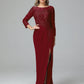 Long Sleeves Floor Length Chiffon Lace Mother Of The Bride Dress