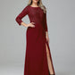 Long Sleeves Floor Length Chiffon Lace Mother Of The Bride Dress