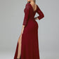 Long Sleeves Floor Length Chiffon Lace Mother Of The Bride Dress