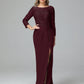 Long Sleeves Floor Length Chiffon Lace Mother Of The Bride Dress