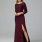 Long Sleeves Floor Length Chiffon Lace Mother Of The Bride Dress