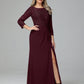 Long Sleeves Floor Length Chiffon Lace Mother Of The Bride Dress