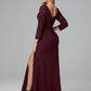Long Sleeves Floor Length Chiffon Lace Mother Of The Bride Dress