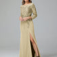 Long Sleeves Floor Length Chiffon Lace Mother Of The Bride Dress
