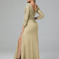 Long Sleeves Floor Length Chiffon Lace Mother Of The Bride Dress