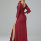 Long Sleeves Floor Length Chiffon Lace Mother Of The Bride Dress