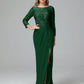 Long Sleeves Floor Length Chiffon Lace Mother Of The Bride Dress