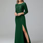 Long Sleeves Floor Length Chiffon Lace Mother Of The Bride Dress