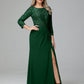 Long Sleeves Floor Length Chiffon Lace Mother Of The Bride Dress
