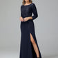 Long Sleeves Floor Length Chiffon Lace Mother Of The Bride Dress