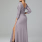 Long Sleeves Floor Length Chiffon Lace Mother Of The Bride Dress