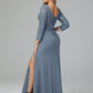 Long Sleeves Floor Length Chiffon Lace Mother Of The Bride Dress