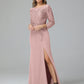 Long Sleeves Floor Length Chiffon Lace Mother Of The Bride Dress