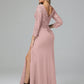 Long Sleeves Floor Length Chiffon Lace Mother Of The Bride Dress