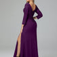 Long Sleeves Floor Length Chiffon Lace Mother Of The Bride Dress