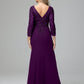 Long Sleeves Floor Length Chiffon Lace Mother Of The Bride Dress