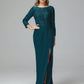 Long Sleeves Floor Length Chiffon Lace Mother Of The Bride Dress