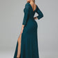 Long Sleeves Floor Length Chiffon Lace Mother Of The Bride Dress