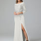 Long Sleeves Floor Length Chiffon Lace Mother Of The Bride Dress