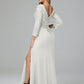 Long Sleeves Floor Length Chiffon Lace Mother Of The Bride Dress