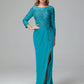 Long Sleeves Floor Length Chiffon Lace Mother Of The Bride Dress