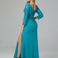 Long Sleeves Floor Length Chiffon Lace Mother Of The Bride Dress