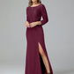 Long Sleeves Floor Length Chiffon Lace Mother Of The Bride Dress