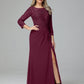 Long Sleeves Floor Length Chiffon Lace Mother Of The Bride Dress