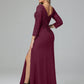Long Sleeves Floor Length Chiffon Lace Mother Of The Bride Dress