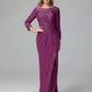 Long Sleeves Floor Length Chiffon Lace Mother Of The Bride Dress