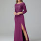Long Sleeves Floor Length Chiffon Lace Mother Of The Bride Dress