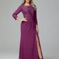 Long Sleeves Floor Length Chiffon Lace Mother Of The Bride Dress