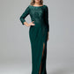 Long Sleeves Floor Length Chiffon Lace Mother Of The Bride Dress