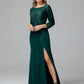Long Sleeves Floor Length Chiffon Lace Mother Of The Bride Dress
